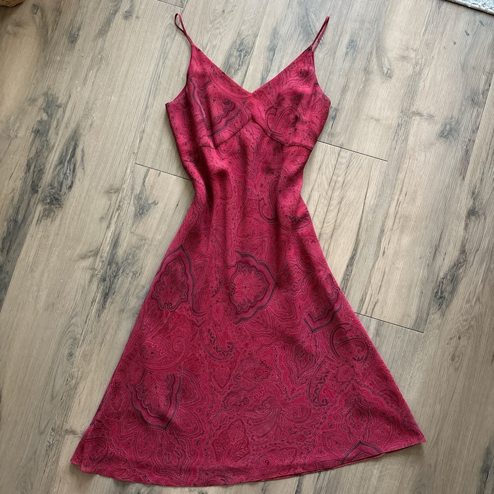 Ann Taylor vintage red Paisley Dress